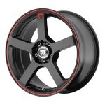 Statusfälgar MR116 Matte Black Red Racing Stripe 6.5x15 jako:4x100/114,3 et:40