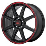 Statusfälgar MR142 Satin Black With Red Stripe 6.5x15 jako:5x100/114,3 et:40