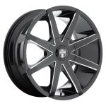 Statusfälgar DC109 GLOSS BLACK MILLED 9.5x22 jako:5x114,3/120 et:32