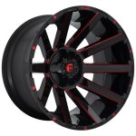 Statusfälgar FC643 GLOSS BLACK RED TINTED CLEAR 10x20 jako:5x114,3/127 et:-18