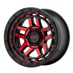 Statusfälgar KM540 Gloss Black Machined With Red Tint 9x17 jako:6x139,7 et:-12