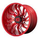 Statusfälgar XD858 Candy Red Milled 10x22 jako:6x135 et:-18