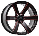 Statusfälgar D91 Glossblack Red stripe 9.5x20 jako:6x139,7 et:18