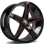 Statusfälgar SV-N Black glossy milled red 8.5x19 jako:5x120 et:30