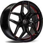 Statusfälgar SV-B Black glossy red inner lip 10x20 jako:5x112 et:40