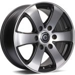 Statusfälgar Mammuth Matt Black Front Polished 7x16 jako:6x130 et:50