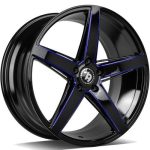 Statusfälgar SV-N black glossy milled blue 9x18 jako:5x112 et:40