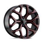 Statusfälgar PR176 GLOSS BLACK RED MILLED 9x22 jako:6x139,7 et:24