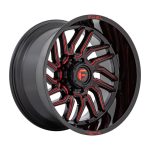 Statusfälgar D808 HURRICANE GLOSS BLACK MILLED RED TINT 9x20 jako:8x180 et:1