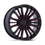 Statusfälgar PR223 GLOSS BLACK MILLED RED 10x24 jako:6x139,7 et:28