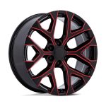 Statusfälgar PR177 GLOSS BLACK RED MILLED 10x26 jako:6x139,7 et:6