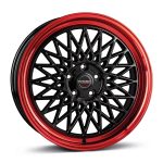 BORBET B black rim red 7x17 jako:4x100 et:30