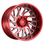 Statusfälgar T4B CANDY RED W/ MILLED SPOKE 12x22 jako:8x165,1 et:-45