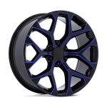 Statusfälgar PR176 GLOSS BLACK MACHINED W/ BLUE MILLING 10x24 jako:6x139,7 et:24