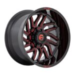 Statusfälgar D808 HURRICANE GLOSS BLACK MILLED RED TINT 9x20 jako: 8x180 et: 20