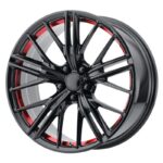 Statusfälgar PR194 Gloss Black Red Machined 10x20 jako: 5x120 et: 35