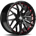 Statusfälgar SV-C Black glossy red inner lip 8.5x19 jako: 5x112 et: 40