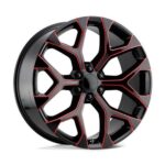 Statusfälgar PR176 GLOSS BLACK RED MILLED 9x20 jako: 6x139,7 et: 24