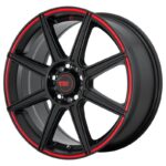 Statusfälgar MR142 Satin Black With Red Stripe 8x18 jako: 5x114,3/120 et: 45