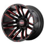 Statusfälgar MO978 Satin  Black Machined Red Tint 10x20 jako: 5x127 et: -24