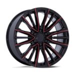 Statusfälgar PR223 GLOSS BLACK MILLED W/ RED TINT 10x26 jako: 6x139,7 et: 28